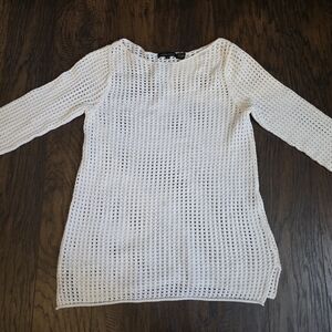 Jeanne Pierre White Knit Pullover